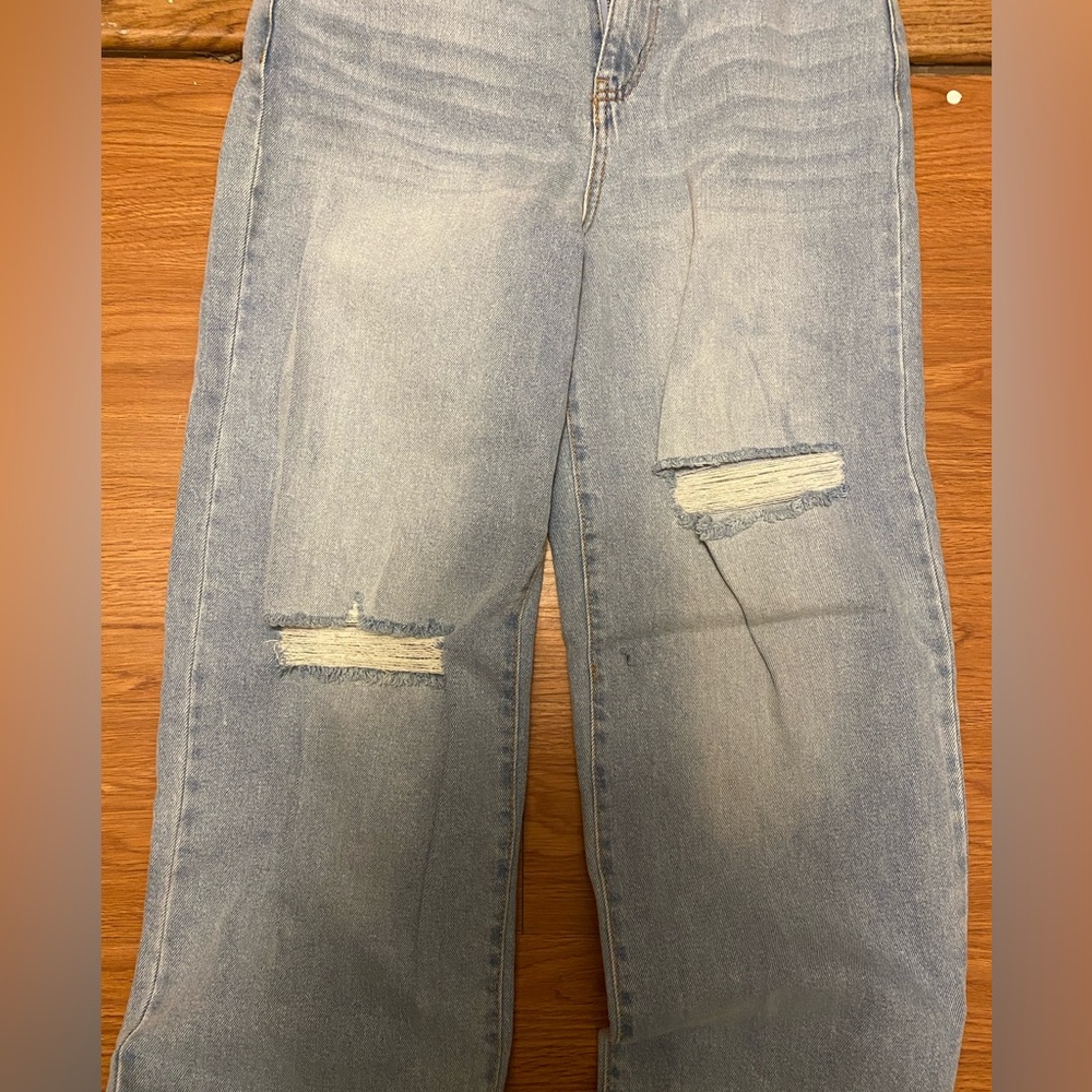 NWT faded distressed wide leg pant